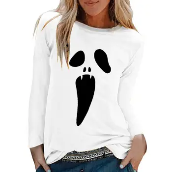 

women tops pullover Halloween Grimace Print sweatshirt plus size fashion autumn long sleeve clothes roupa blusa feminina