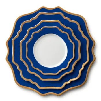 

Retro Marble Gilt Plate Dishes and Plates Sets Ceramic Tableware Dishes Nordic West Plate Steak Dish Household Fruit Dessert