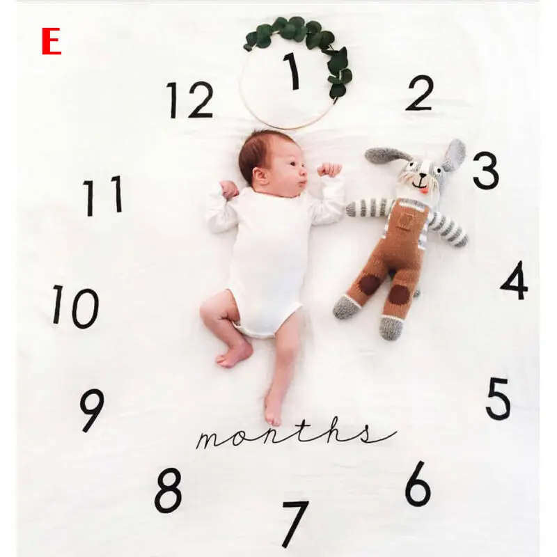 Newborn baby Monthly Growth Milestone Blanket photography props Background Cloth for Rug boy girls Photography Accessories | Дом и сад