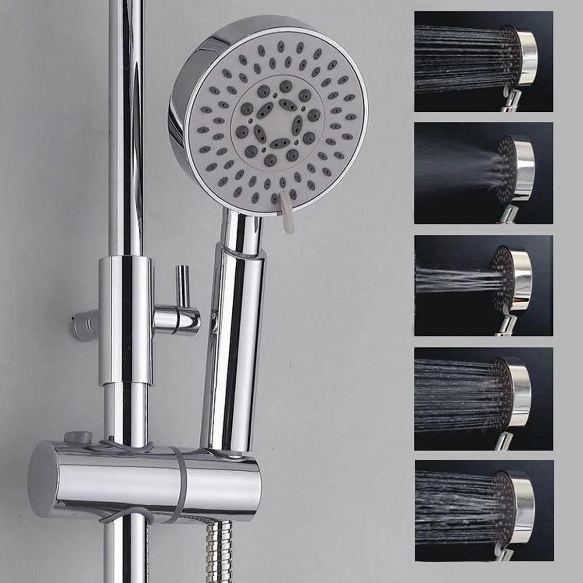 5 Modes Water Saving Bathroom Shower Head Large Uni versal Single Head Home Bath Showerhead Shower Spray