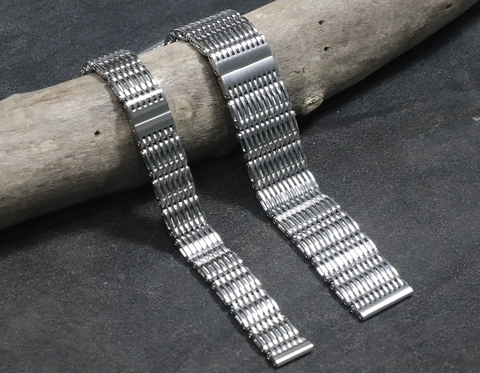 

Watchband 12mm 18mm 20mm Silver Stainless Steel Strap Band Replacement Bracelet For Milanese Leisure Folding buckle Wristband
