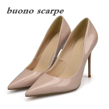 

New sexy fashion lacquer leather pointed thin heel single shoes sexy little fresh women's shoes