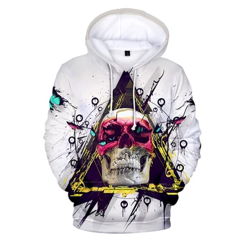 

New Skull Hoodies Men/Women Hoody Sweatshirts 3D Print Blue Fire Design Skull Hooded hit hop Polluvers streetwear clothes