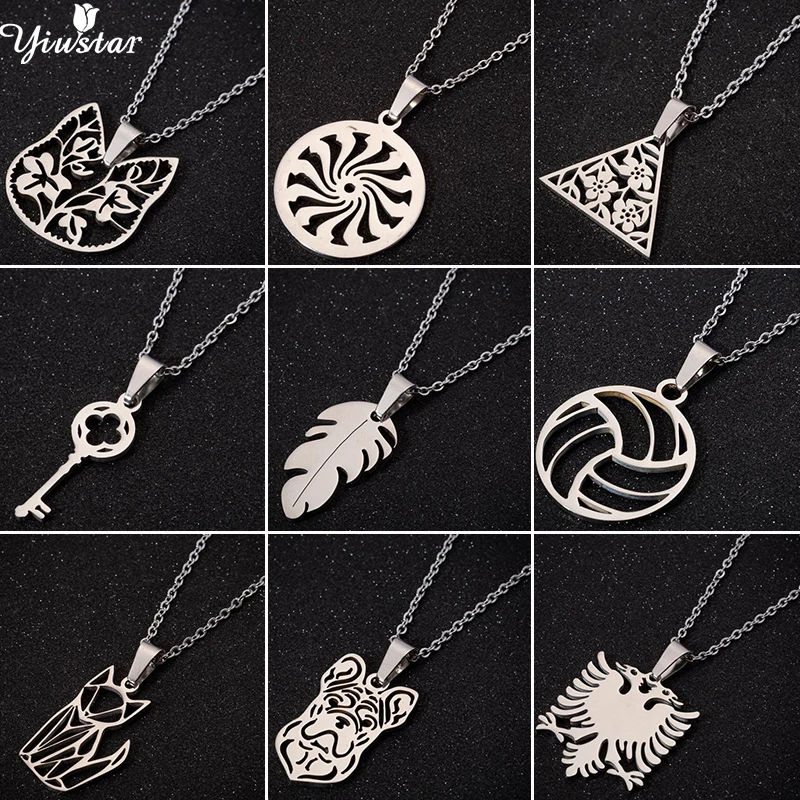 Yiustar Подвеска из нержавеющей стали ожерелье для женщин луна s Collier ювелирные