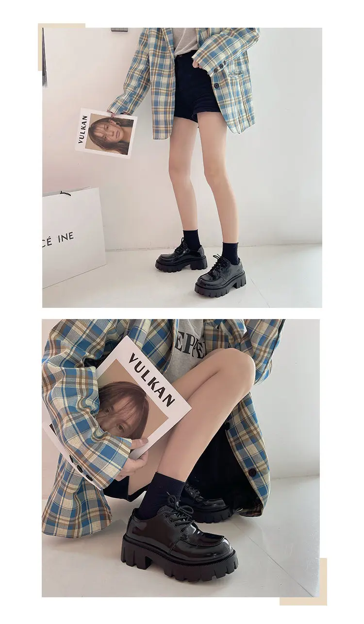 Black Vintage oxford platform Shoes Women Spring autumn Fashion Comfortable Leather Platform Oxfords Loafers Casual Boat Shoes Black Vintage oxford platform Shoes Women Spring autumn Fashion Comfortable Leather Platform Oxfords Loafers Casual Boat Shoes