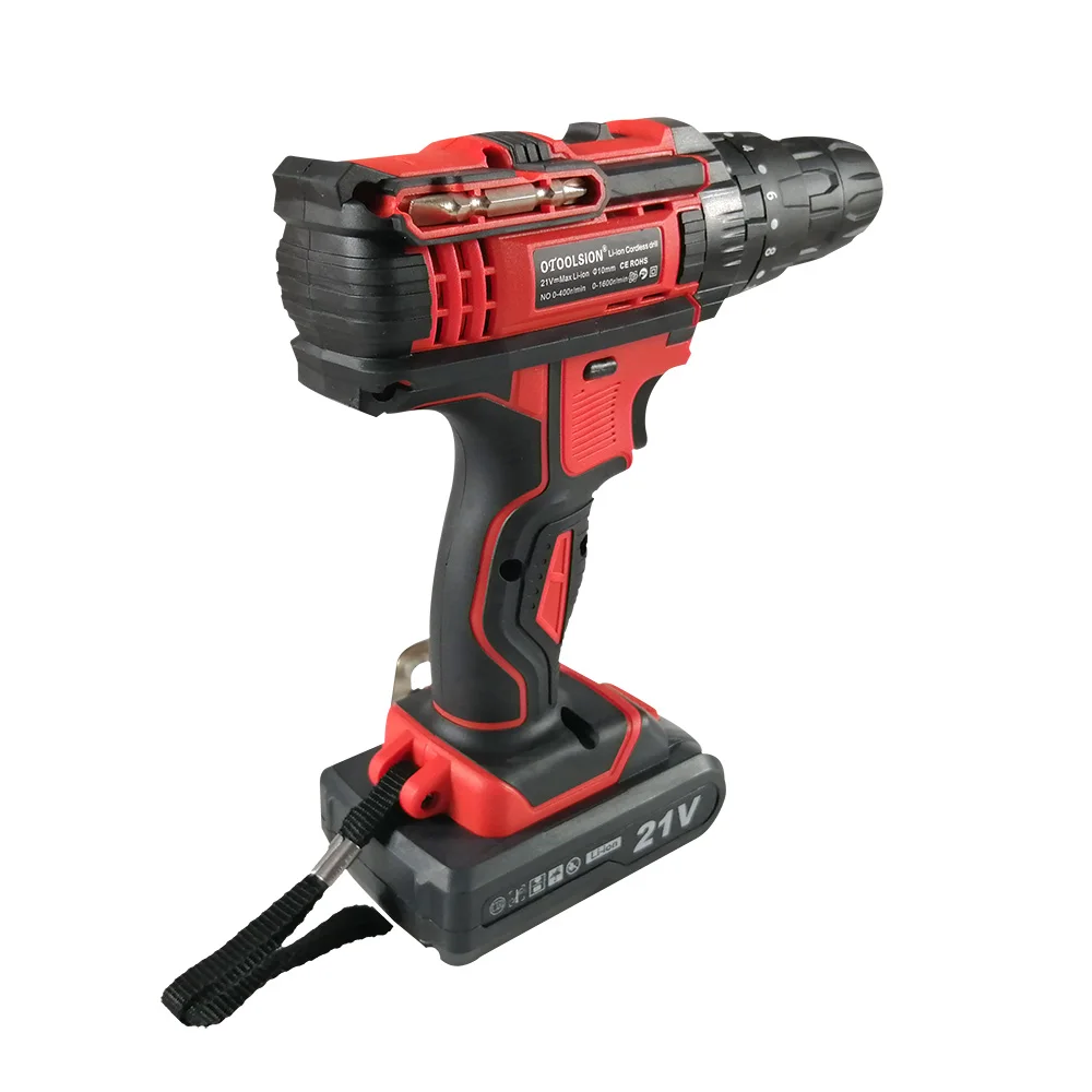 21V 1800rpm Impact Screwdriver Electric Screwdriver Electric Tools Cordless Hammer Drill Impact Screwdriver With Drill Bits