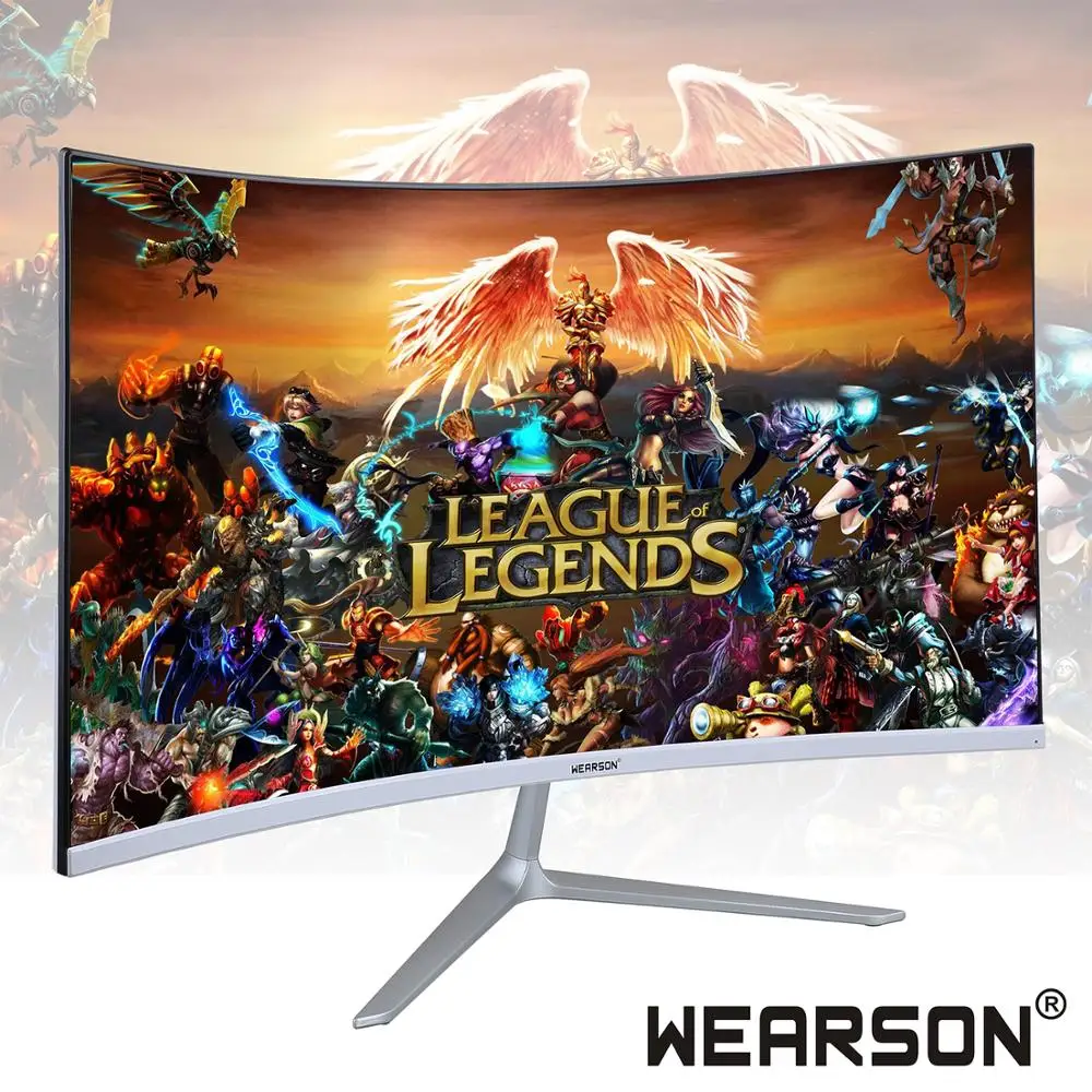  Wearson 23.8 inch Game Competition Curved Widescreen LCD Gaming Monitor HDMI VGA input 2ms Response