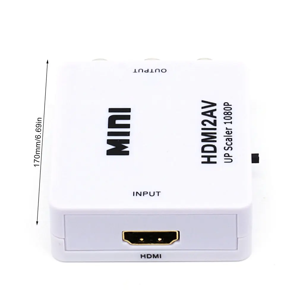 HDMI К AV скейлер адаптер HD видео конвертер коробка HDMI к RCA AV/CVSB L/R видео 1080P HDMI2AV Поддержка NTSC PAL