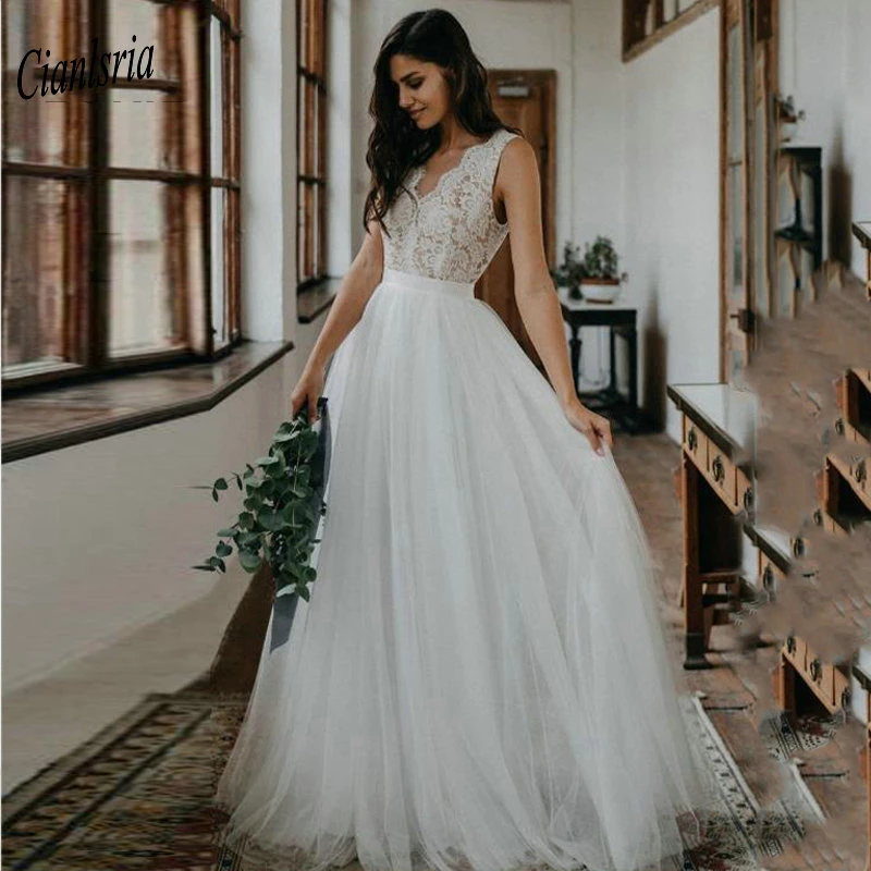 bohemian off white wedding dress