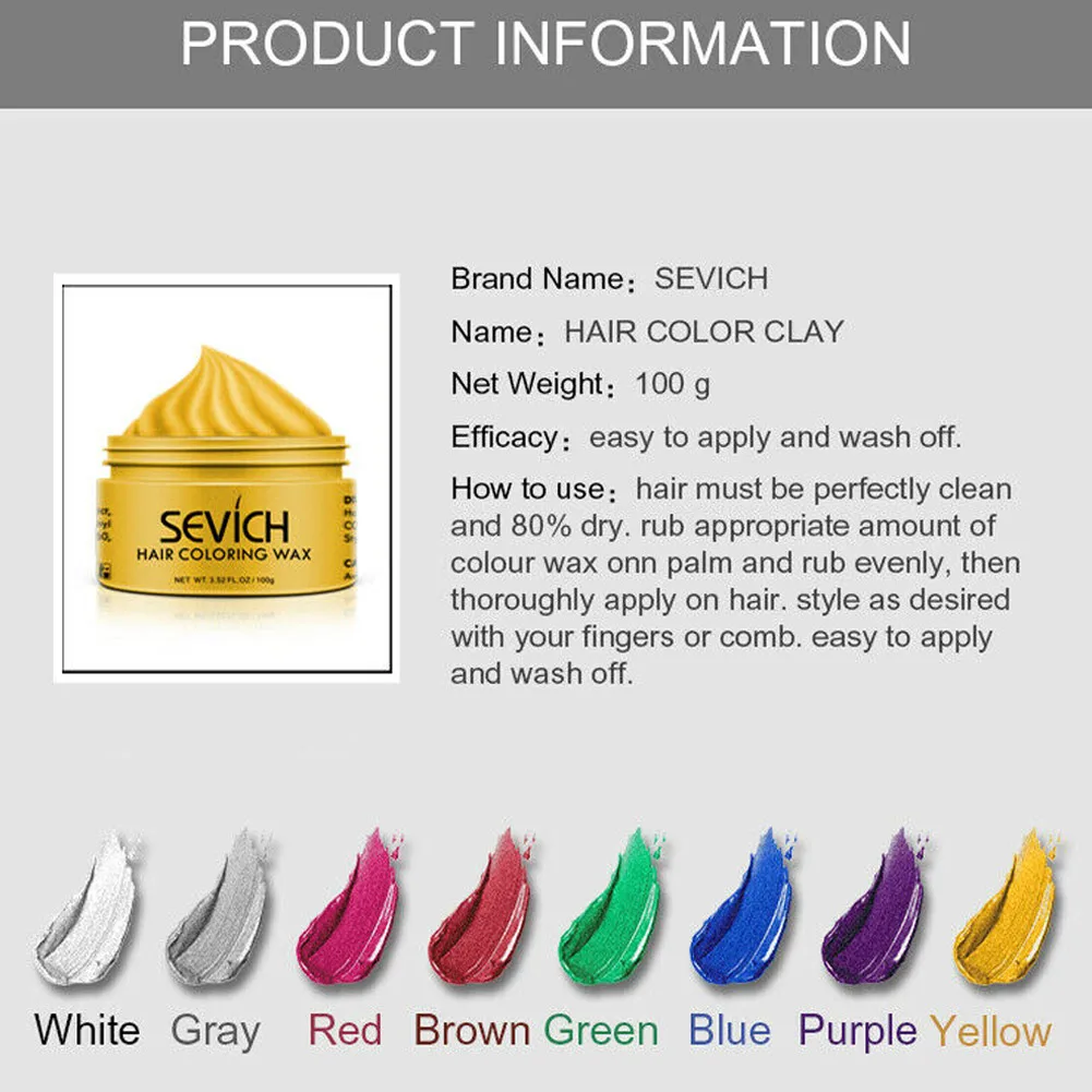 Disposable Hair Color Wax Styling DIY Mud Paste Dye Cream Gel Hair Beauty Easy Clean hair beauty TY99
