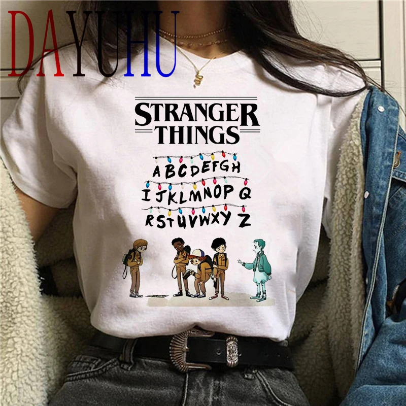 stranger things Season 3 T Shirt Women Harajuku New Tshirt Funny 90s Female Graphic T-shirt Ullzang Upside Down Top Tees Cartoon