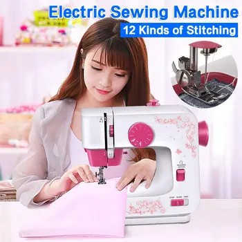 

Mini Rechargeable Portable Electric Sewing Machine 12 Stitches Household DIY 2-Speed Semi-Automatic Pedal Sewing Machine US Plug