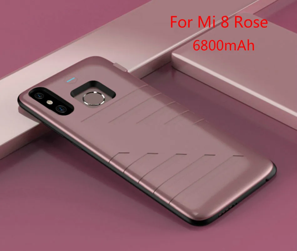 Neng 6800 мАч чехол для зарядного устройства для Xiaomi Mi 8 батарея резервного питания защитная задняя крышка для Xiaomi Mi 8SE чехол для аккумулятора - Цвет: For Mi 8 Rose