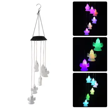 

2021 Solar Light Outdoors Powered LED Wind Chime Color Changing Spiral Wind Chime Outdoor Decorative Light Garden Light