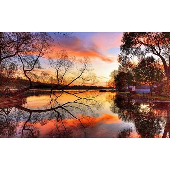 

DIY 5D Diamond Painting Kit, Landscape Diamond Painting Round Rhinestone Paint Kits on Canvas Arts Craft for Wall Decor