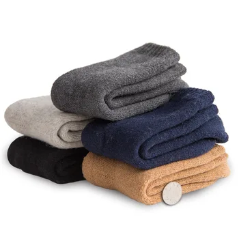 

5 Pairs Man Cozy Cashmere Winter Men Thick Socks Winter Warm Floor Fluffy Socks Wool causal Home Solid Color Men Socks