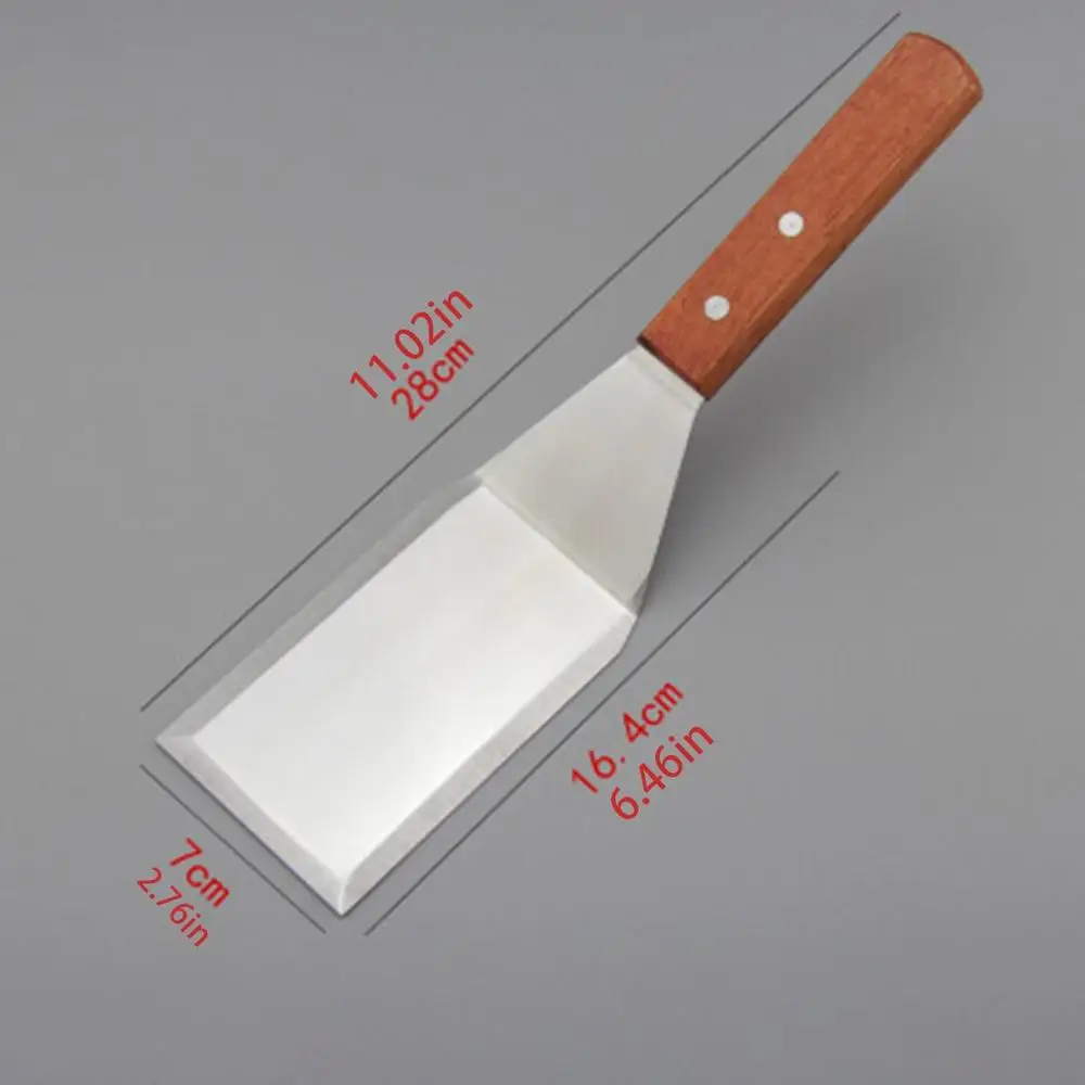 904 Stainless Steel Spatula Scraper Pancake pizza shovel batch Caesar Western shovel Turner Scoop with Wooden Handle