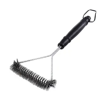 

Grill Brush BBQ Barbecue Grill Brush Clean Tool Stainless Steel Wire Bristles Triangle Cleaning Brushes With Handle
