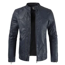 Весенне-осенняя мужская повседневная приталенная мотоциклетная куртка из искусственной кожи, пальто, Мужская одежда, мужская кожаная куртка Jaqueta De Couro