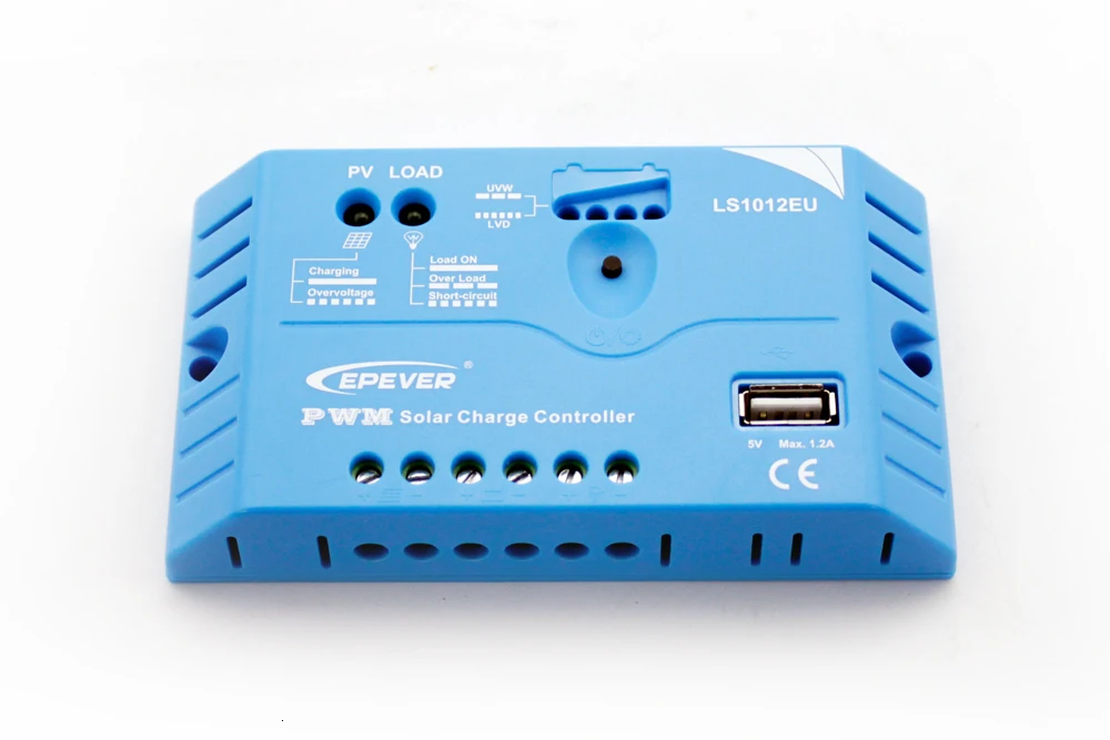 EPsolar PWM контроллер LS1012EU 10A 12 В EPEVER PWM Landstar Солнечный контроллер заряда встроенный 5 в 1.2A USB терминал выход