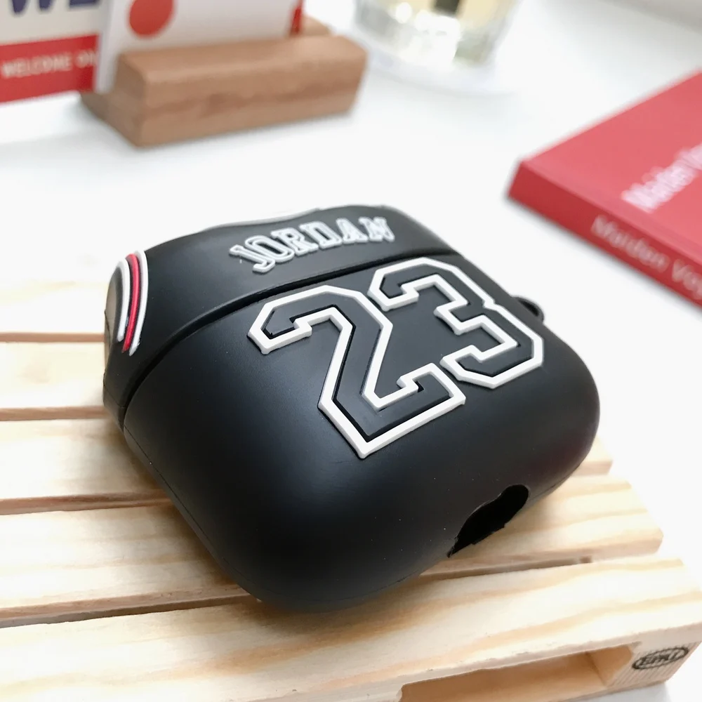 Для AirPods Pro Баскетбол 23 мальчик черный красный чехол для наушников для AirPods 1 2 3 Bluetooth гарнитура Мягкий силиконовый чехол с крючком