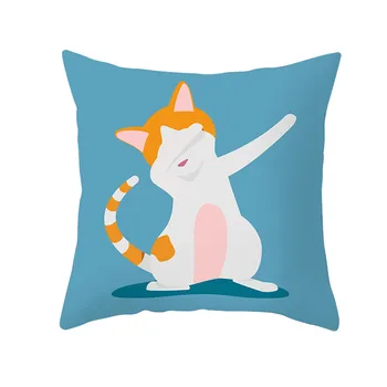 

Nanacoba Carton Cushion Cover Animal Printed Pillow Cover For Chair Decoration Home Sofa Short plush Throw Pillows Cases 45X45cm