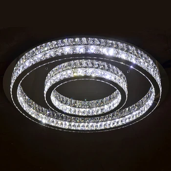 

brief style modern crystal ceiling light chrome LED ceiling lamps for living room lights