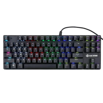 

ic-Refiner 1506 Mechanical Gaming Keyboard USB Wired RGB Backlight Blue Switch 87 Keys for Gamer Office E-Sports English Vers