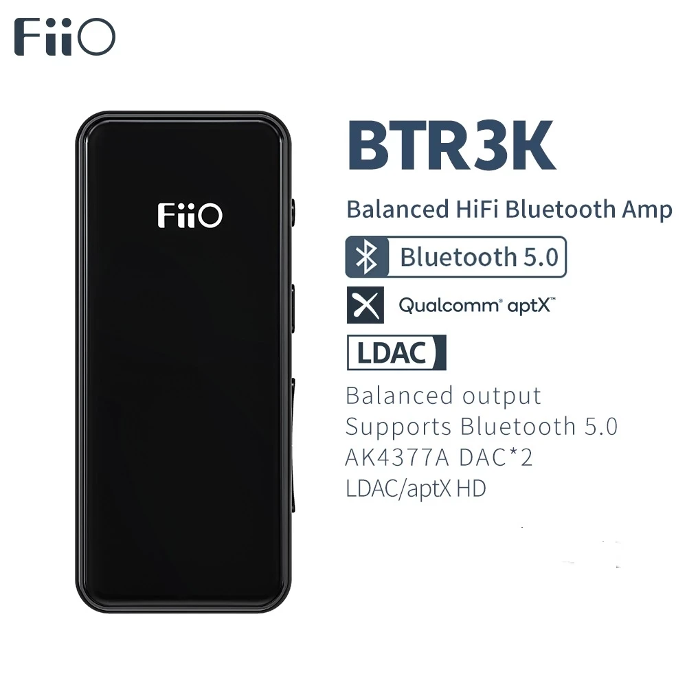 Fiio BTR3K AK4377A * 2 Сбалансированный Bluetooth 5 0 Amp USB DAC поддержка LDAC/aptX HD lossless HiFi кодеки
