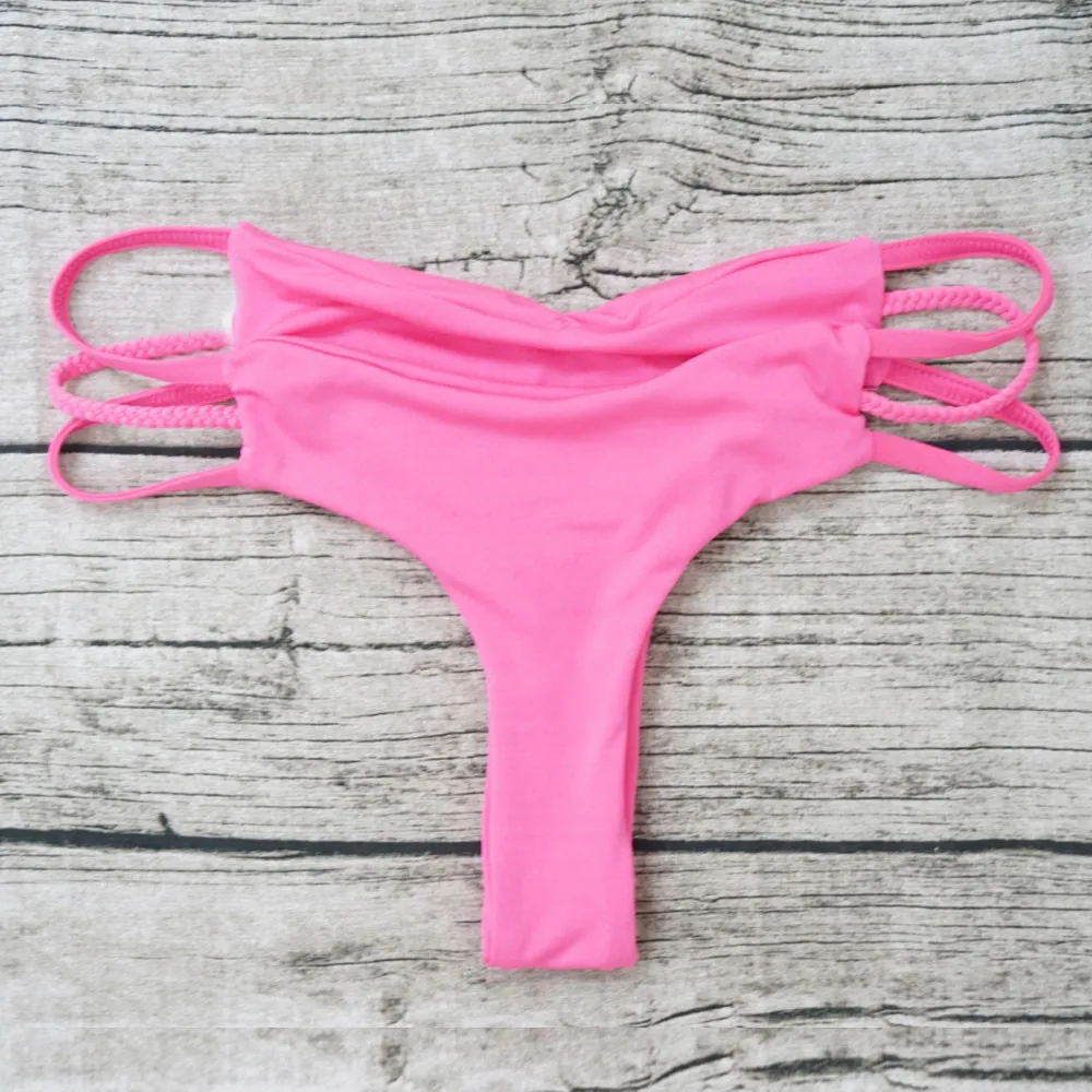 Женский комплект бикини, сексуальный Плетеный купальник, бандаж, одежда для плавания, купальный костюм, плавки, высокое качество, пляжная одежда для женщин,, HotDPY3 - Цвет: Hot Pink