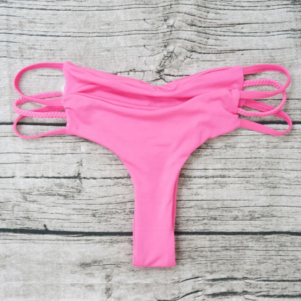 Hot Pink Женский комплект бикини, сексуальный Плетеный купальник, бандаж, одежда для плавания, купальный костюм, плавки, высокое качество, пляжная одежда для женщин,, HotDPY3 - Цвет: Hot Pink