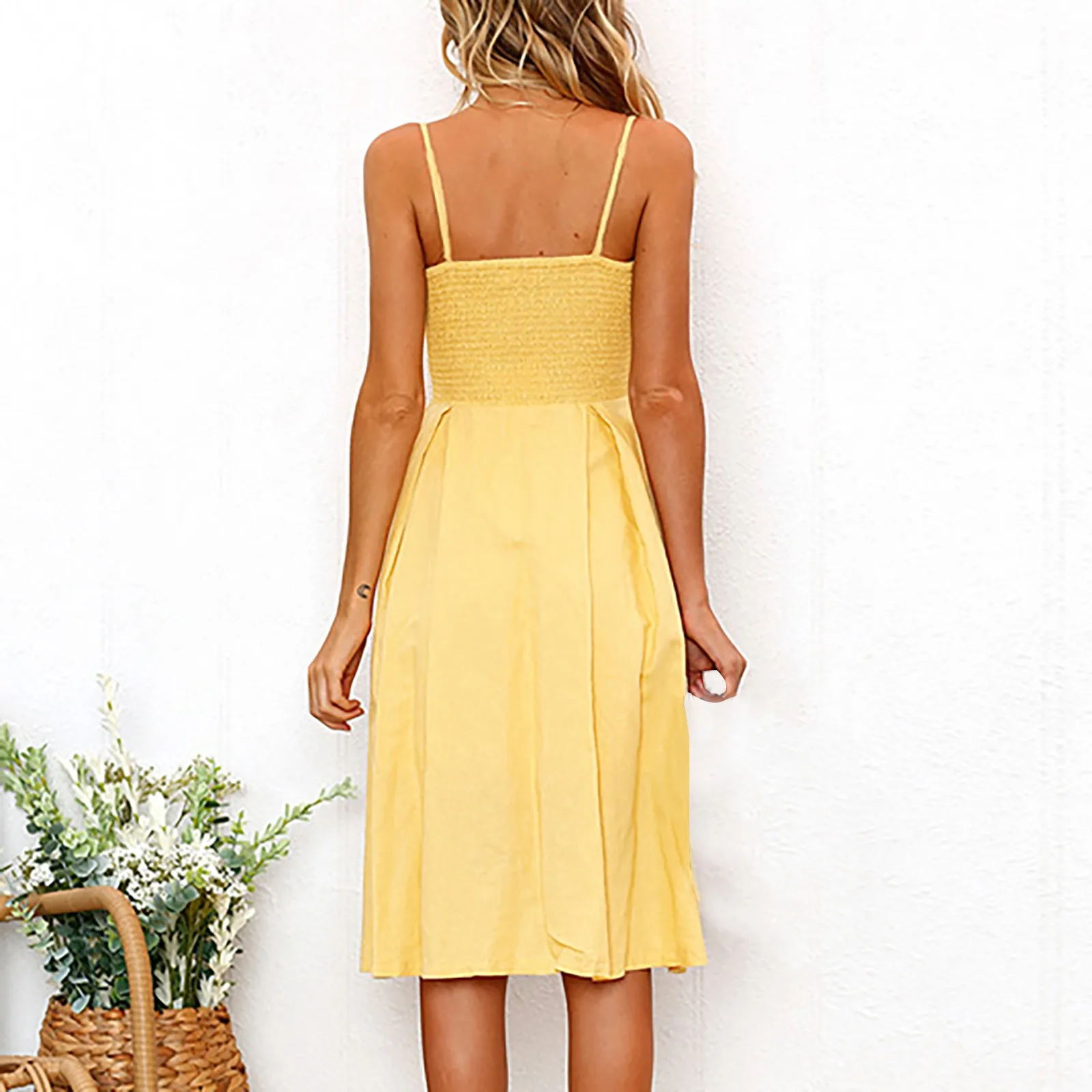 Summer Women Dress Sexy Fashion Solid Color Stitching Tight robe Dress Lace Button Halter Bow Camisole Dress Mujer Vestido 2