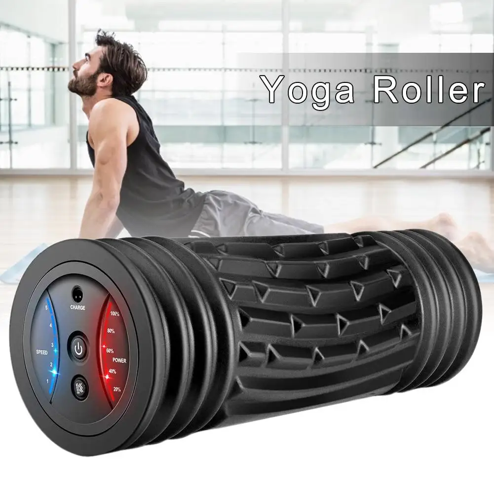 High-end 5 Levels Electric Yoga Roller Muscle Relaxation Vibration Massager for Fitness Equipment Sports Beauty Health Massage | Спорт и