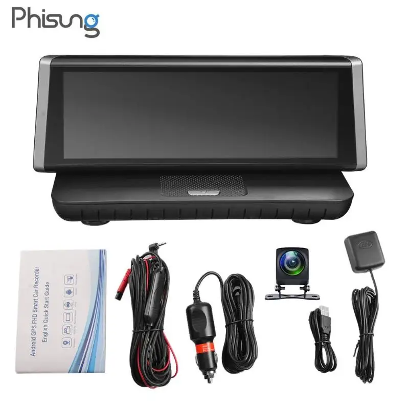 Phisung E02 8 дюймов Автомобильный видеорегистратор сенсорный 4G WiFi Android 5,1 Full HD 1080P Автомобильный видеорегистратор камера видео регистратор gps ADAS двойной объектив видеорегистратор