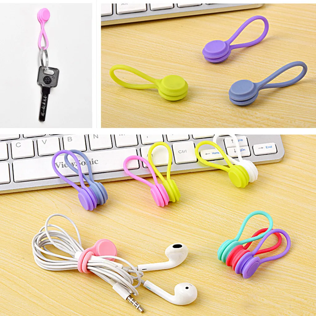 Reusable Magnetic Cable Ties Cord Organizers Strong household storage accessories for home | Дом и сад