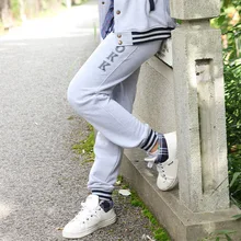 Штаны для мальчиков повседневные штаны детские гимнастические штаны из чистого хлопка для больших мальчиков в европейском и американском стиле