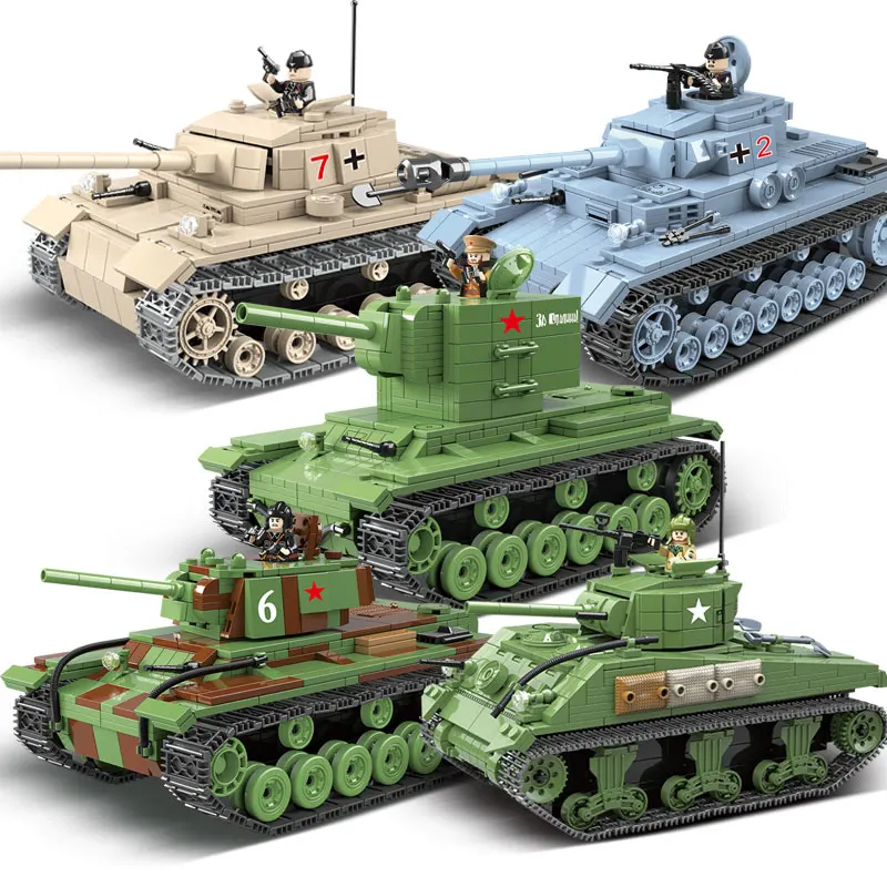 

711-818pcs Tanks Military City Building Blocks Soldiers Figures Blocks Toys for Boy Compatible with Legoeds