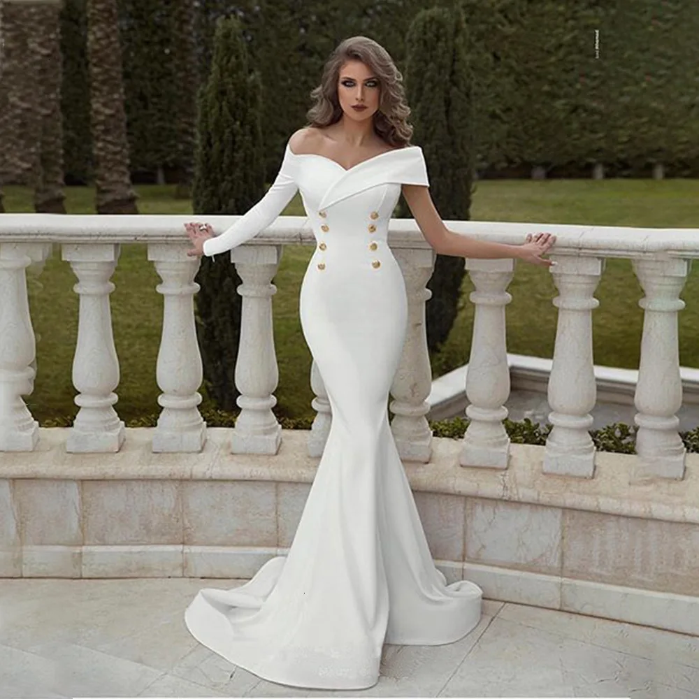 BacklakeGirls/однотонное Двухрядное парадное платье с пряжкой; банкетный костюм русалки с открытыми плечами; вечернее платье; Vestido Largo