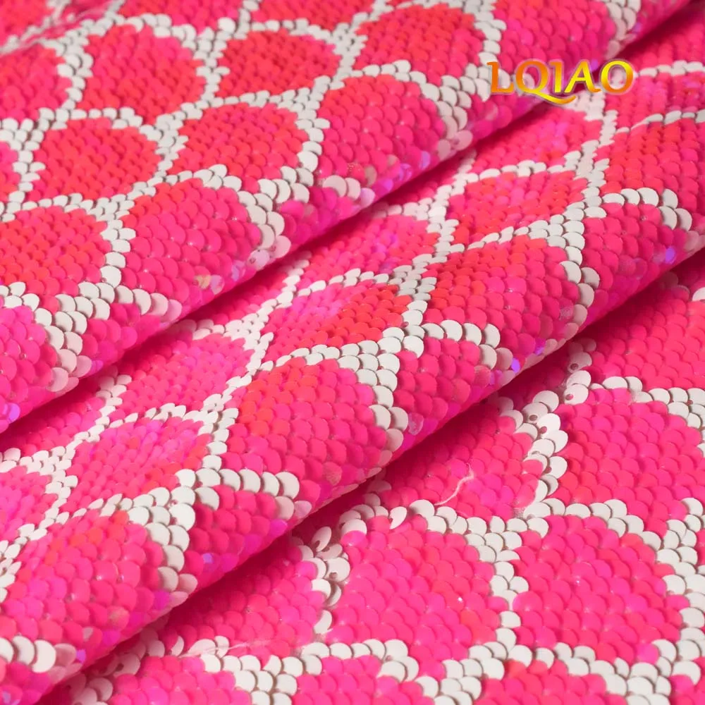 Pink Mermaid Sequin Fabric 006
