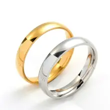 100 шт/партия серебряные золотые 4 мм простые обручальные кольца из нержавеющей стали