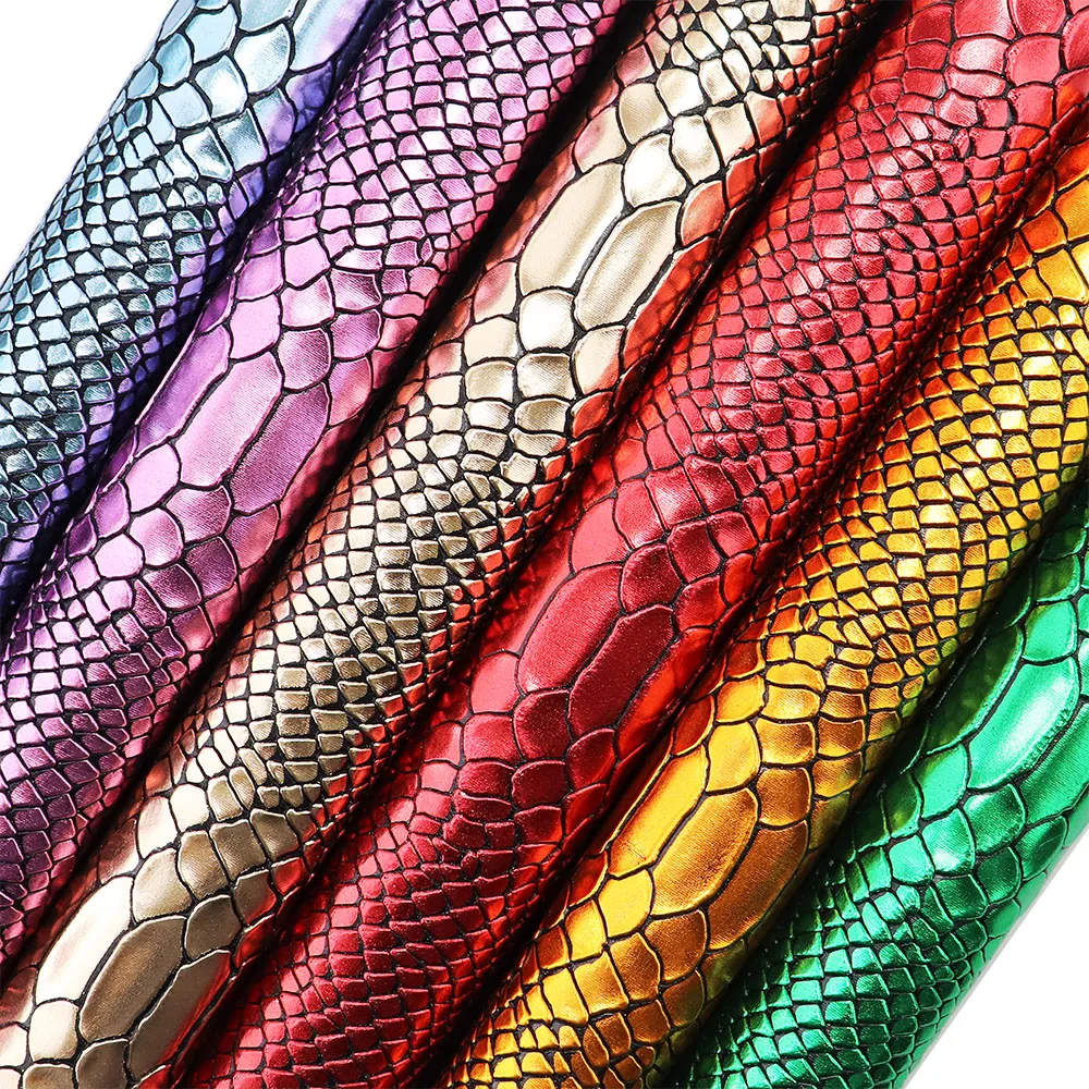 A4 Sheet 30x21cm Snake Leatherette Synthetic Faux PU Leather Fabric For Bows Bags Home Decoration H0420 leather fabric