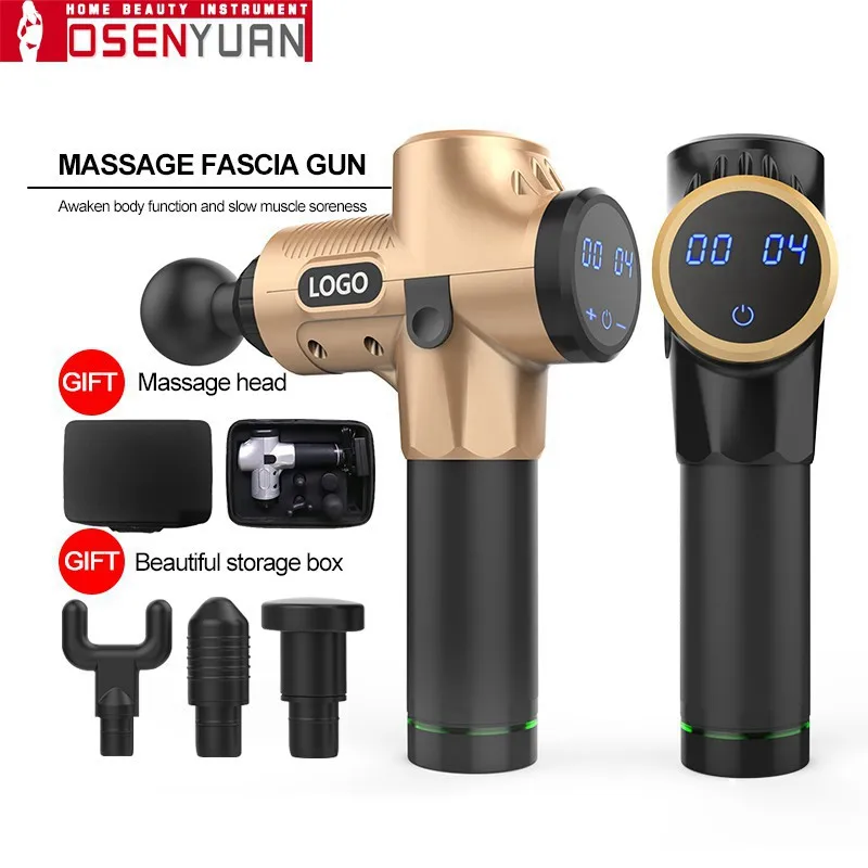 

2020 best LCD display Muscle Massage Gun Deep Tissue Massager Therapy Gun Exercising Muscle Pain Relief Machine