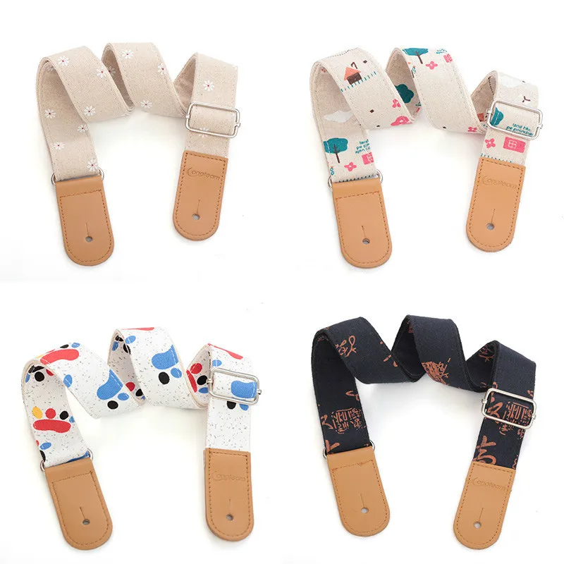 

Ukulele strap cotton and linen literary fan uk clari slant shoulder strap guitar accessories