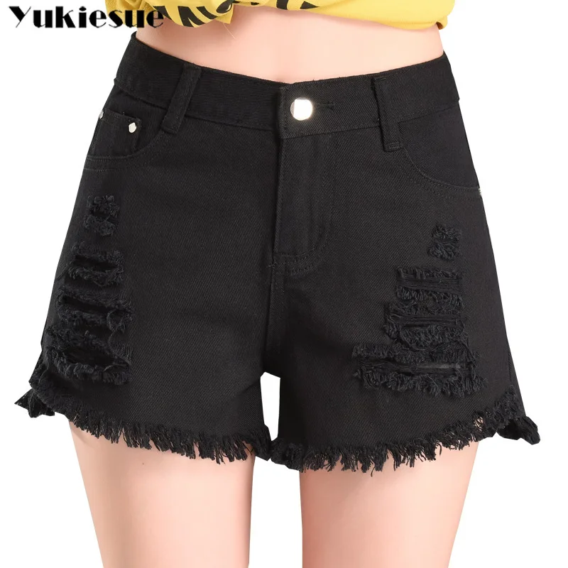 

Vintage Denim Shorts Women Casual Pockets Female Jeans Shorts white black 2022 Summer High Waist Slim Hot Shorts clothe