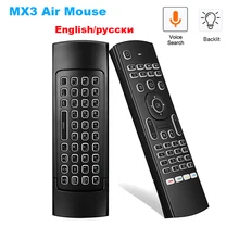 MX3 воздушная мышь с подсветкой умный голосовой пульт дистанционного управления 2,4G RF Беспроводная клавиатура для X96 mini KM9 A95X H96 MAX Android tv Box Pk G10