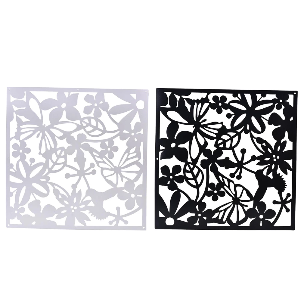 8 Pieces White & Black Hanging Room Divider Decorative Screen Panels for Living Room Bedroom Office Restaurant