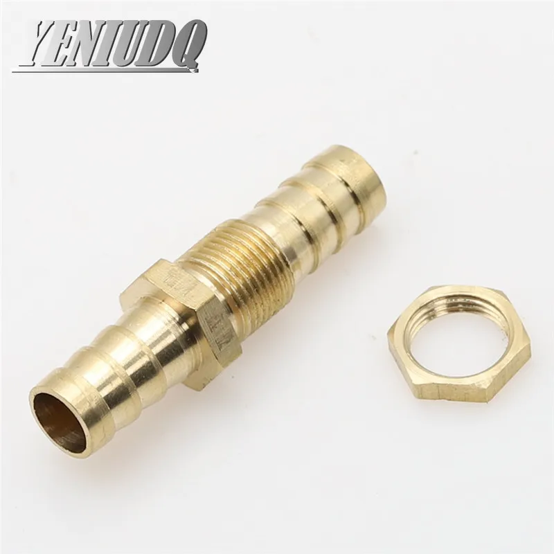 Pipe  6 8 10 12 14 16mm Hose Barb Bulkhead Brass Barbed Tube Pipe Fitting Coupler Connector Adapter For Fuel Gas Water Copper