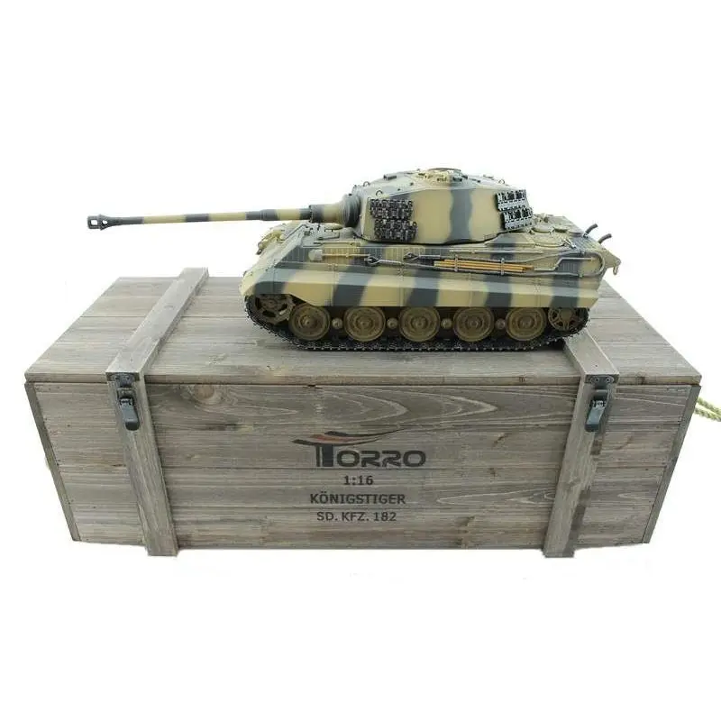 Р/У танк Torro King Tiger (башня Henschel) 1/16 2.4G ВВ-пушка деревянная коробка |