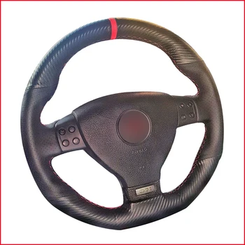 

MEWANT PU Carbon Fiber Car Steering Wheel Cover for Volkswagen Golf 5 Mk5 GTI VW Golf 5 R32 Passat R GT 2005