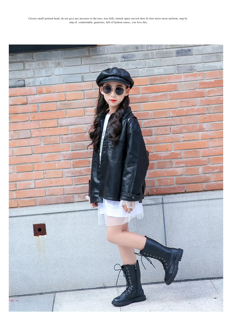 Botas de piel a media pantorrilla para Otoño e Invierno para niñas, Botas a  la moda para niños, cómodas Botas de goma con plataforma, zapatos para  Niños #26-37 - AliExpress Madre y niños